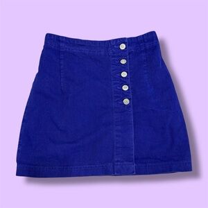 BONGO Cobalt Blue Mini Skirt with Buttons